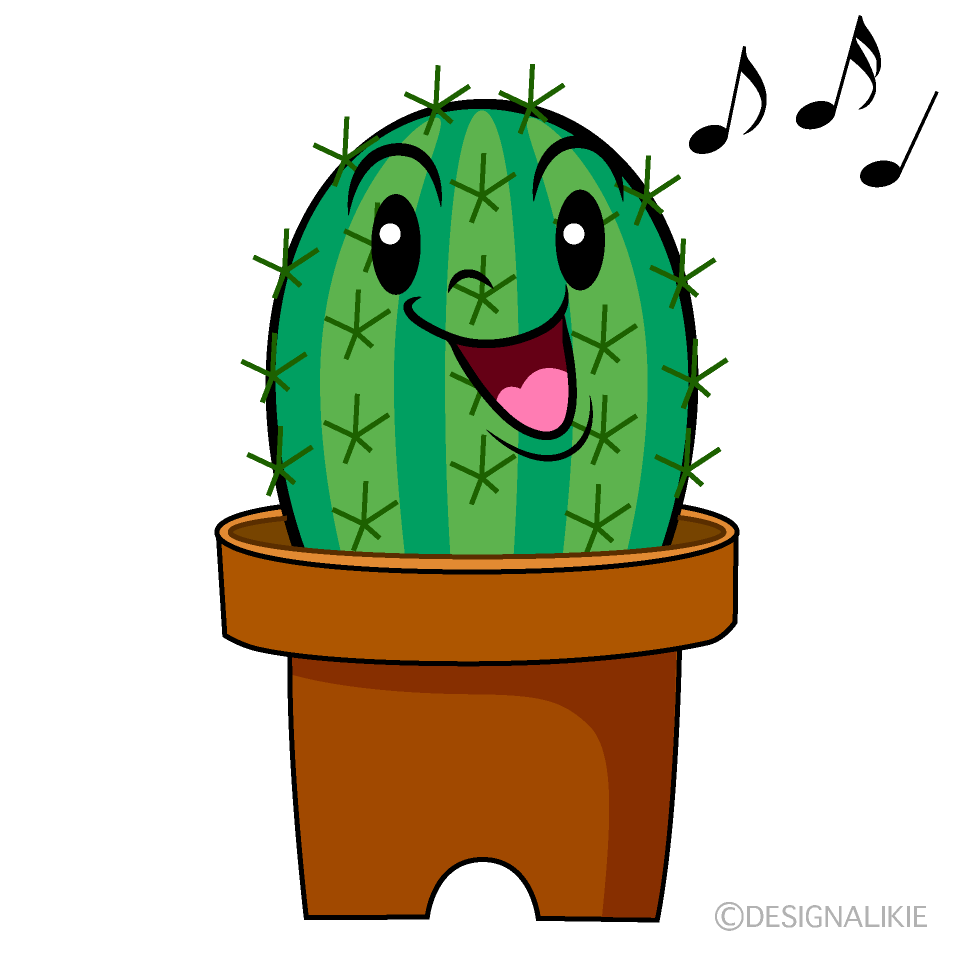 かわいい歌うサボテンイラスト