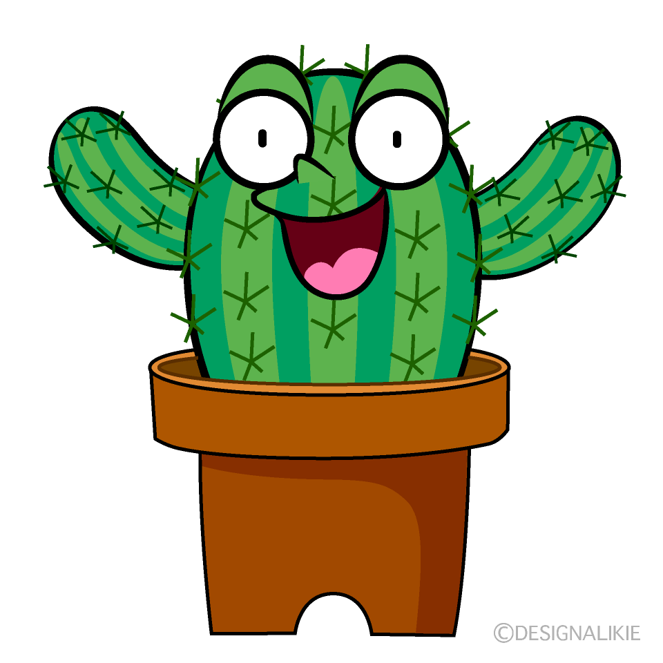 Cute Surprised Cactus Clipart