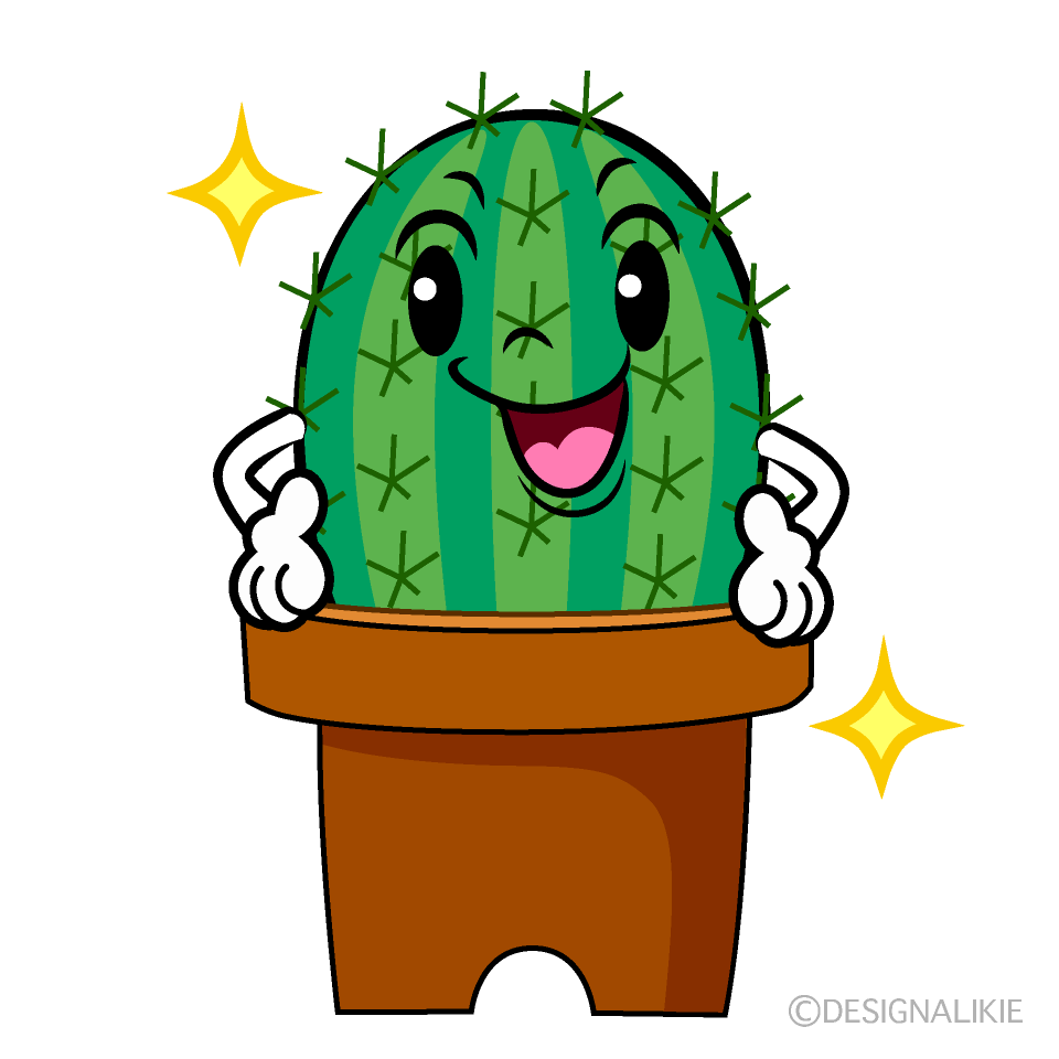 かわいい自信満々なサボテンイラスト