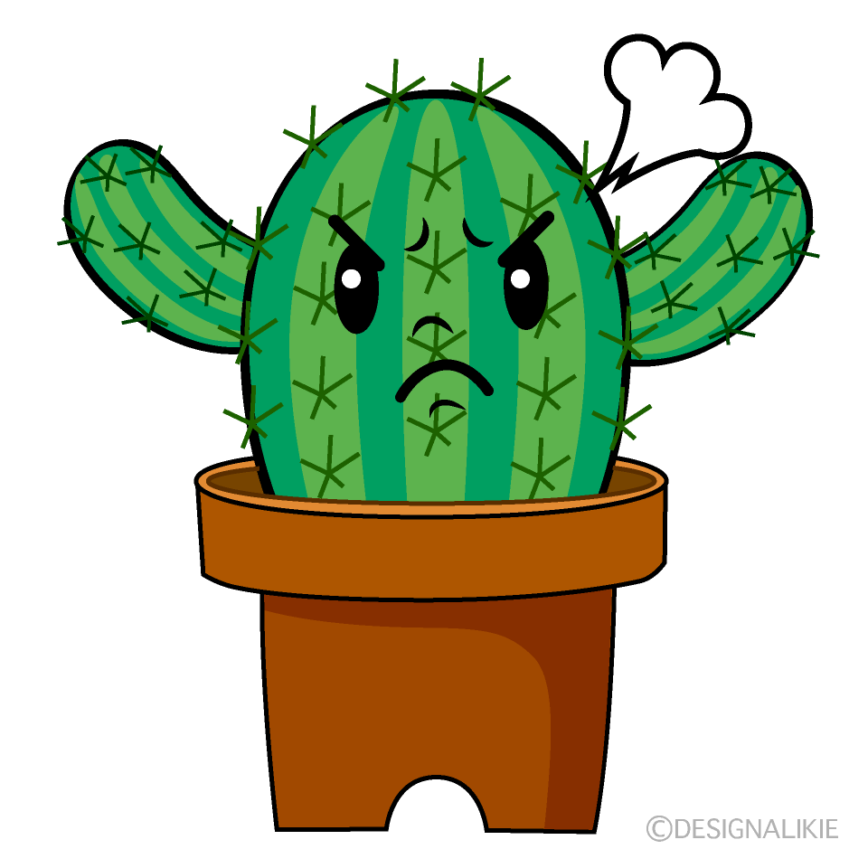 かわいい怒るサボテンイラスト