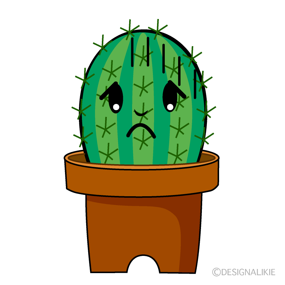 かわいい落ち込むサボテンイラスト