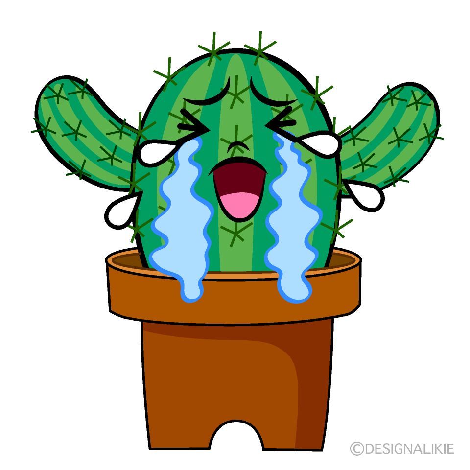 かわいい泣くサボテンイラスト