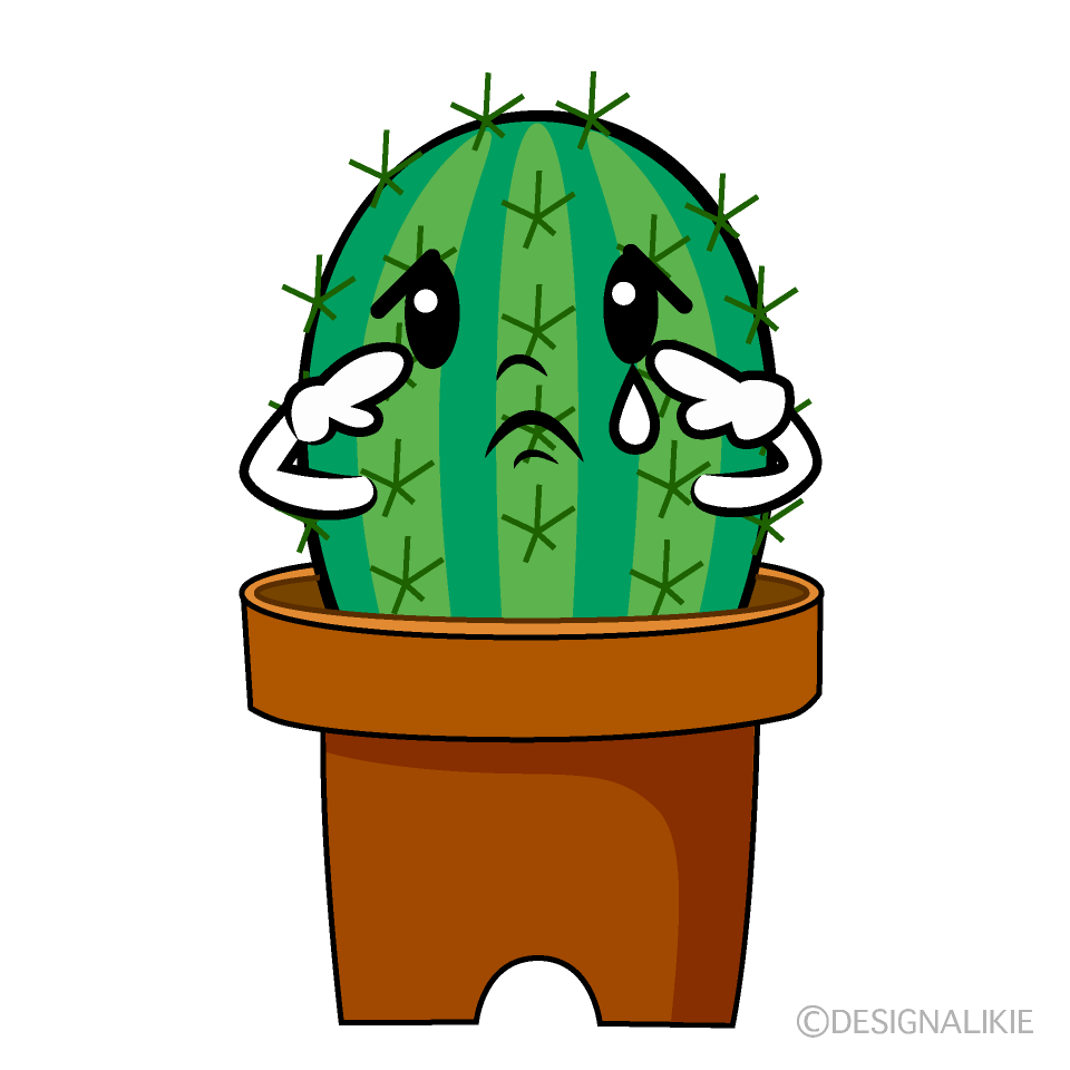 かわいい悲しいサボテンイラスト