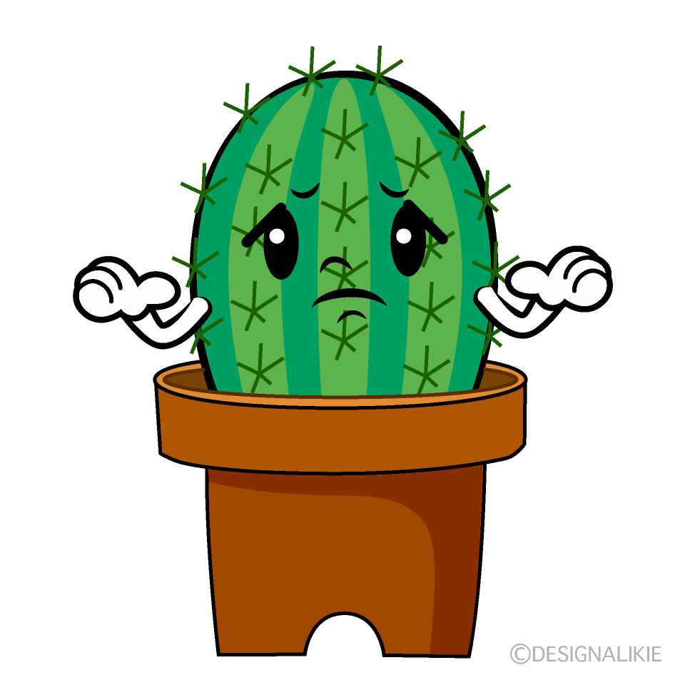 かわいい困るサボテンイラスト
