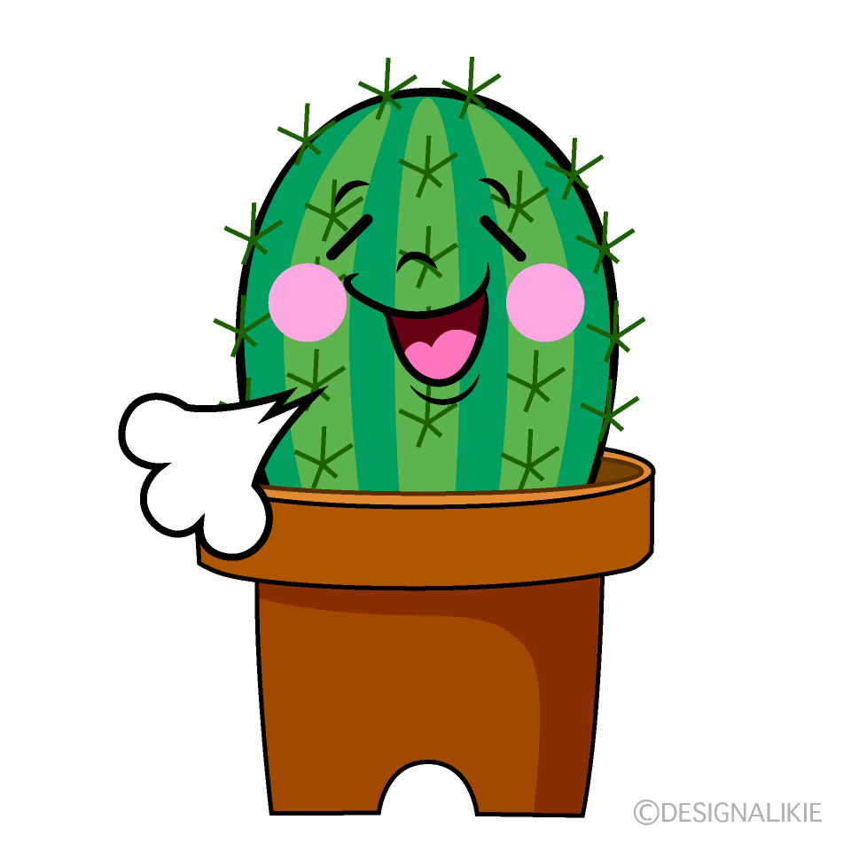 かわいいリラックスするサボテンイラスト
