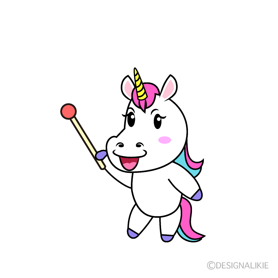かわいい説明するユニコーンイラスト