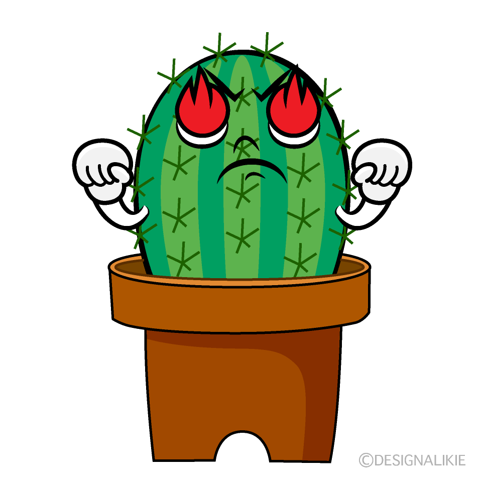 かわいい燃えるサボテンイラスト