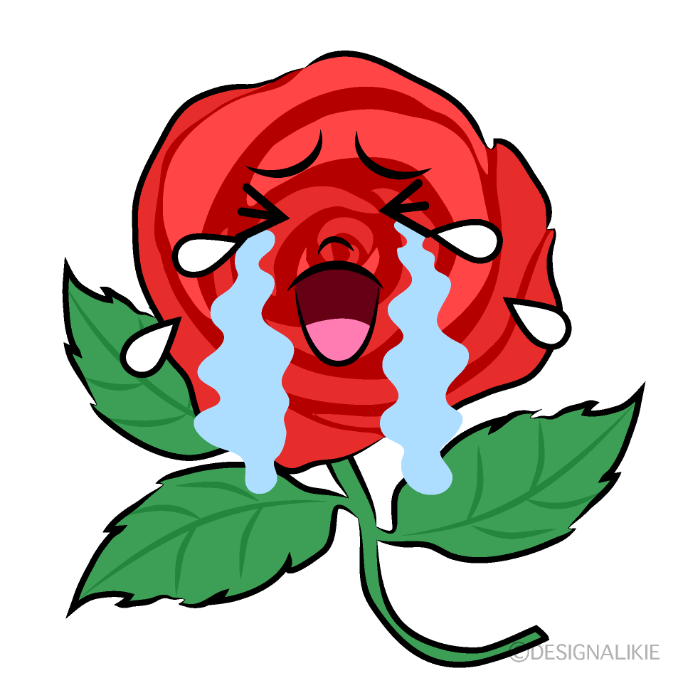 Cute Crying Rose Clipart