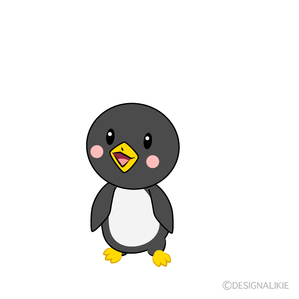 かわいい歌うペンギンイラスト