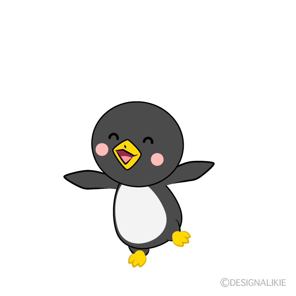 かわいい踊るペンギンイラスト