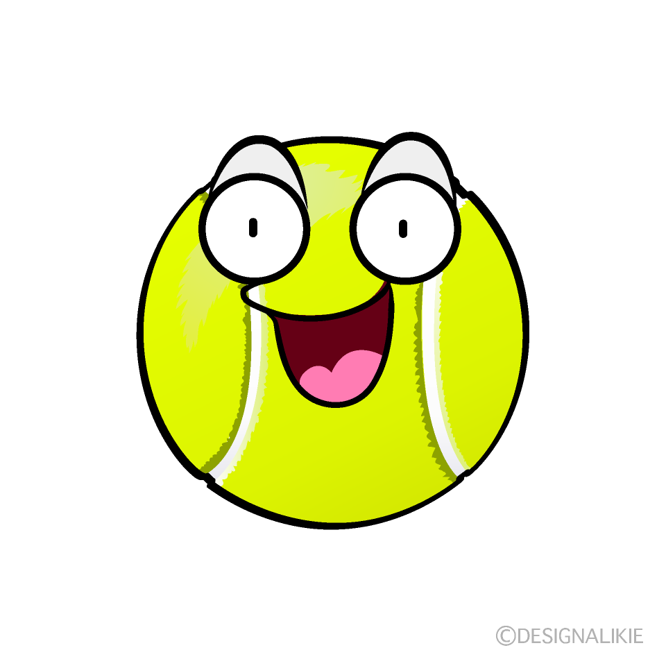 Cute Surprised Tennis Ball Clipart