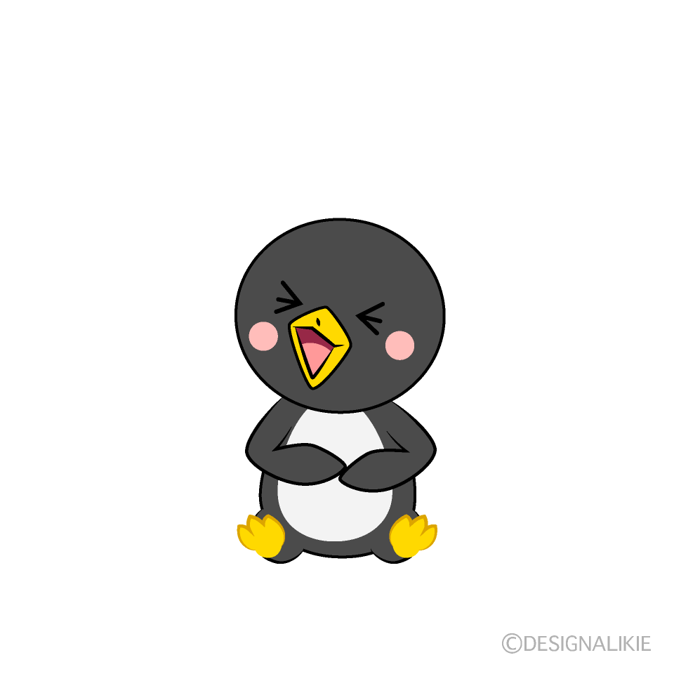 かわいい座るペンギンイラスト