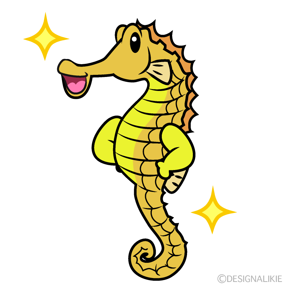 Cute Confident Seahorse Clipart