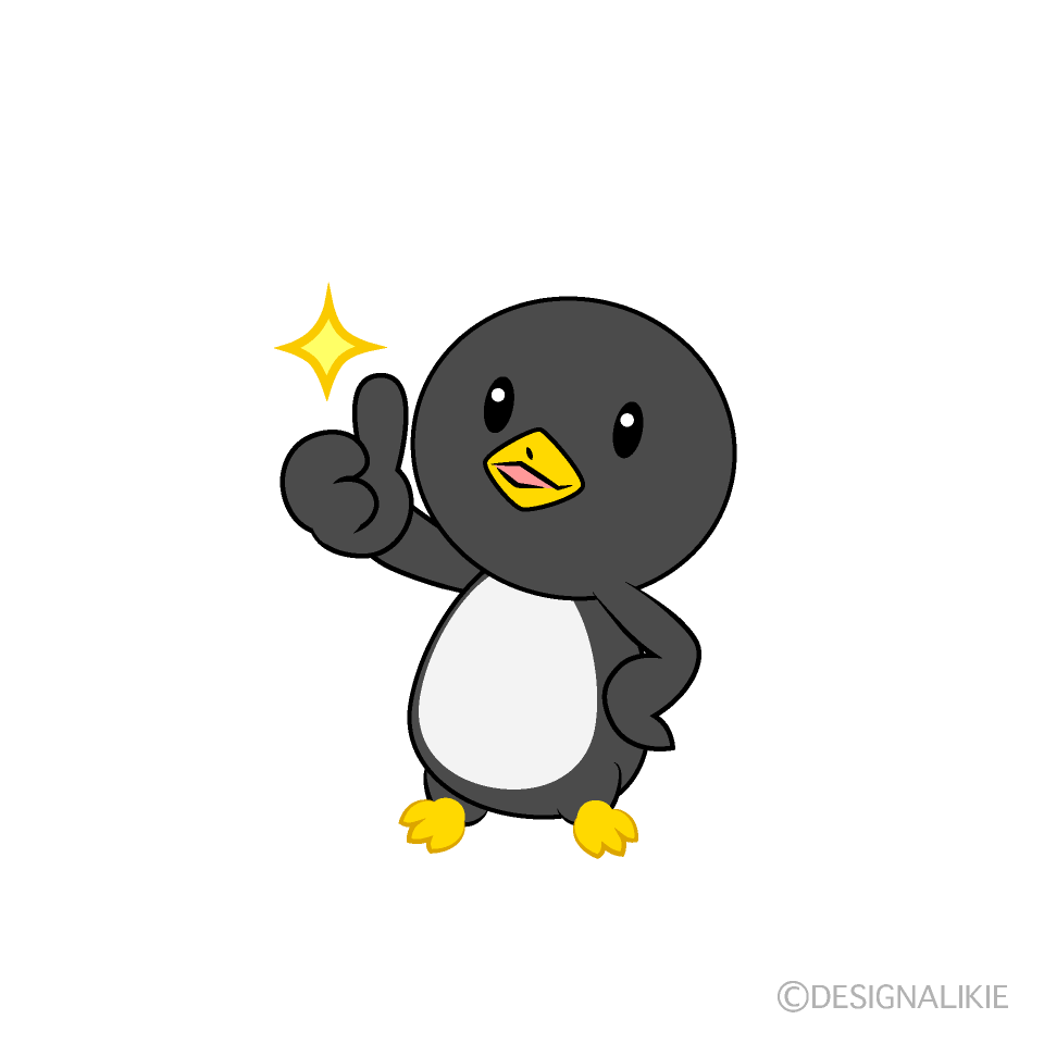 かわいいいいねするペンギンイラスト