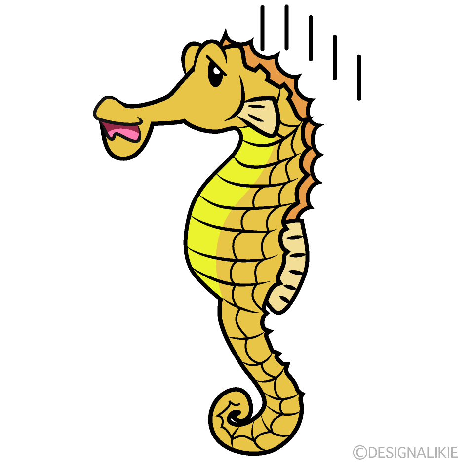 Cute Depressed Seahorse Clipart