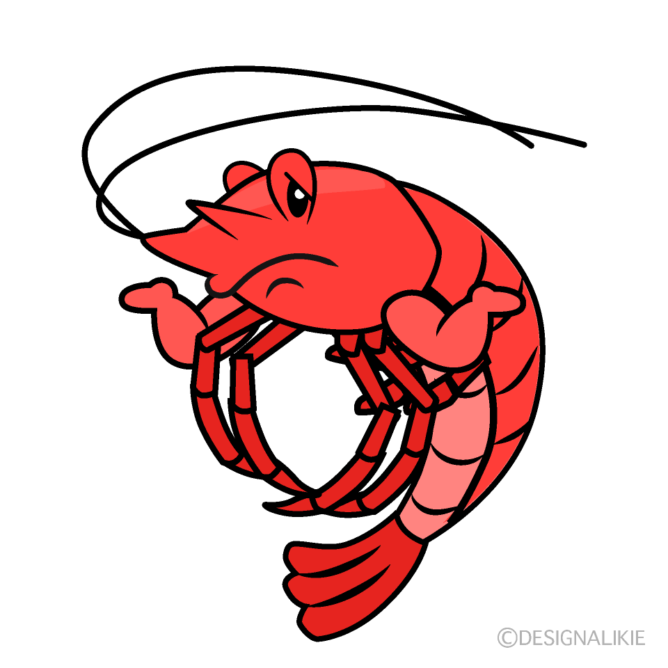Cute Troubled Shrimp Clipart