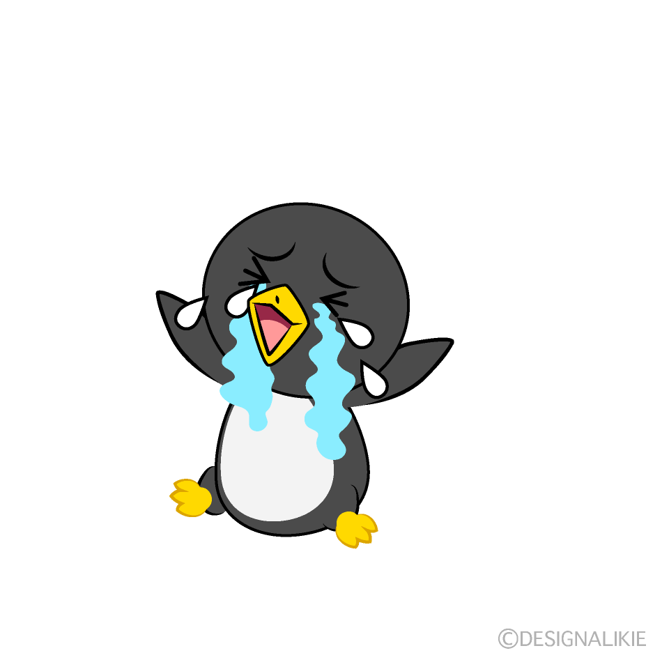 かわいい泣くペンギンイラスト