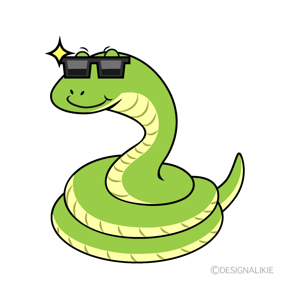 Cute Sunglasses Snake Clipart