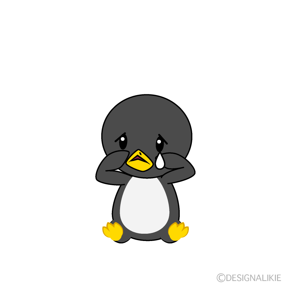 かわいい悲しいペンギンイラスト