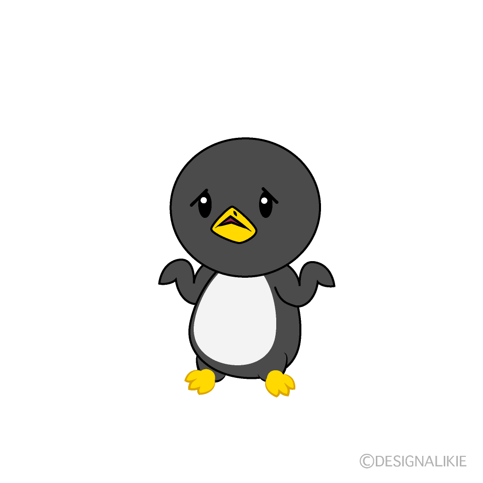 かわいい困るペンギンイラスト