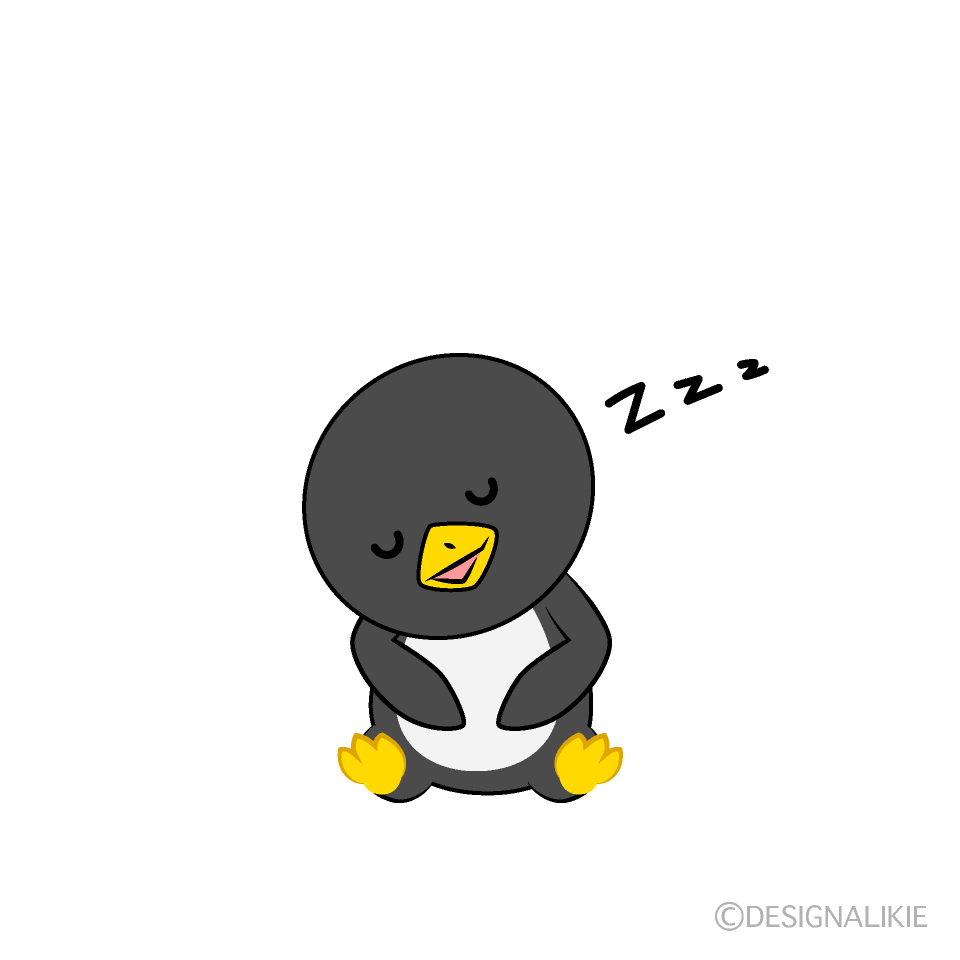 Cute Sleeping Penguin Clipart