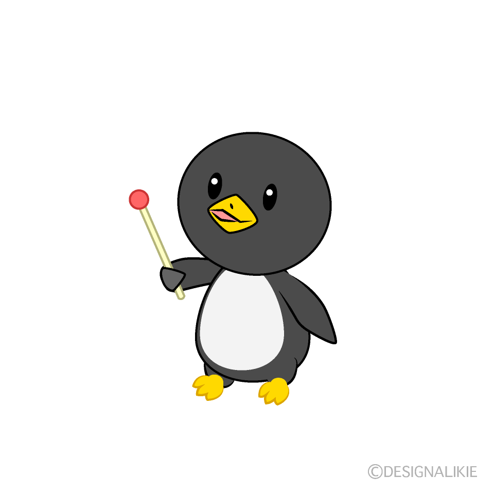 かわいい説明するペンギンイラスト