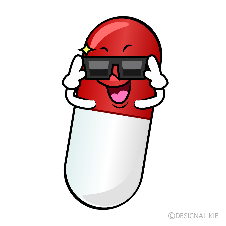 かわいいサングラスの薬イラスト