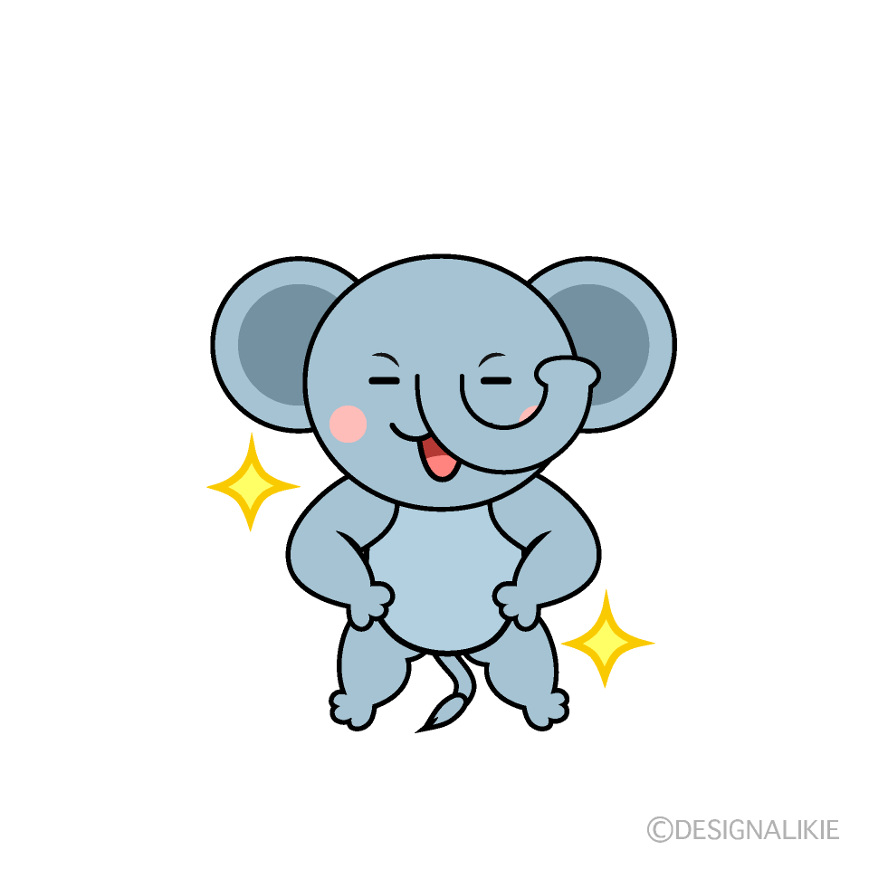 かわいい自信満々なゾウイラスト