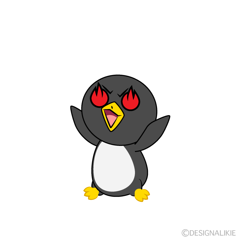 かわいい燃えるペンギンイラスト