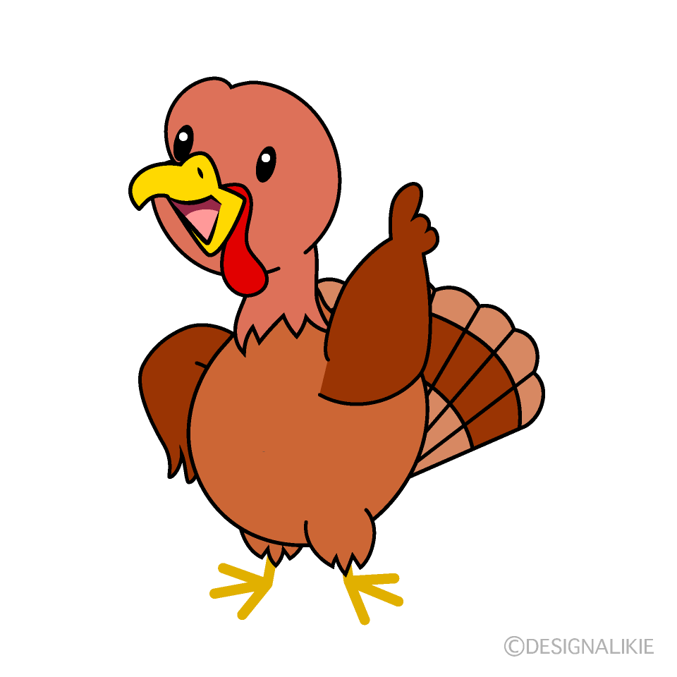 Cute Pointing Turkey Clipart