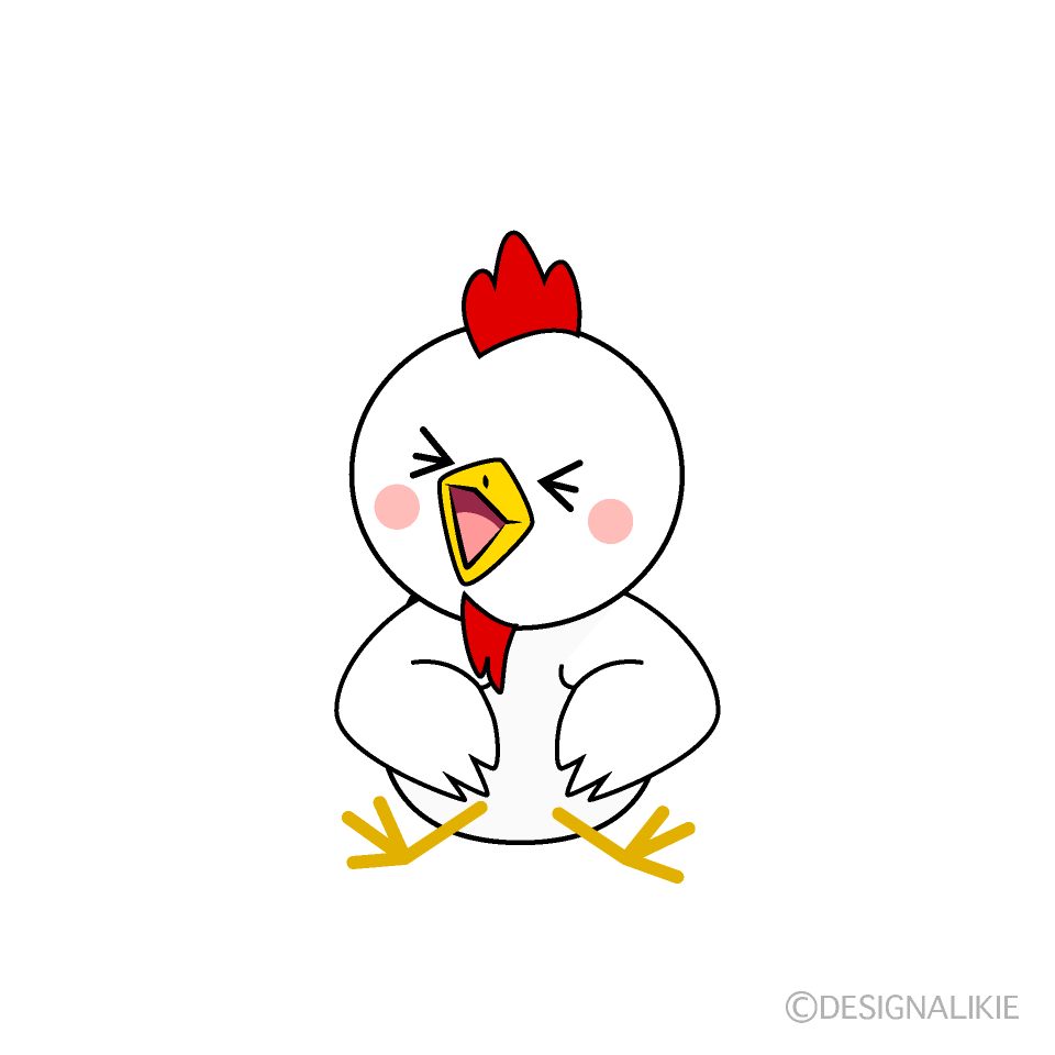 かわいい笑うニワトリイラスト