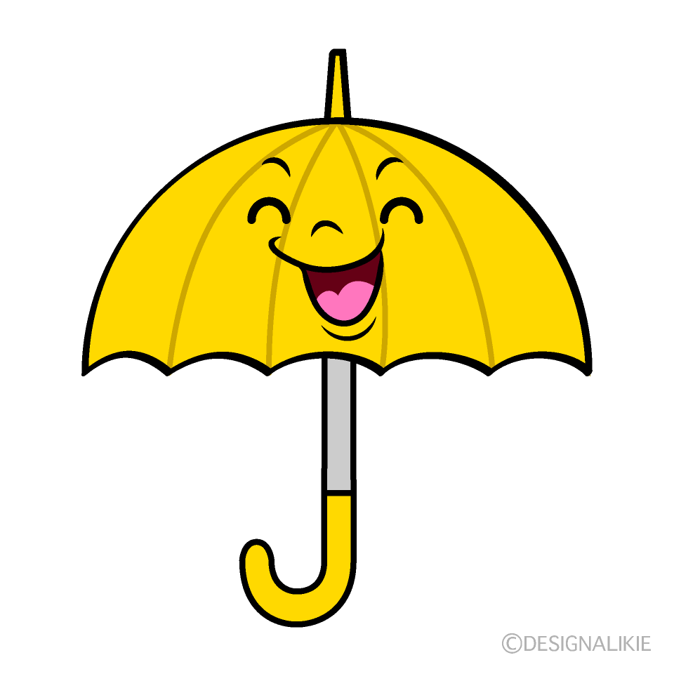 かわいい笑顔の傘イラスト