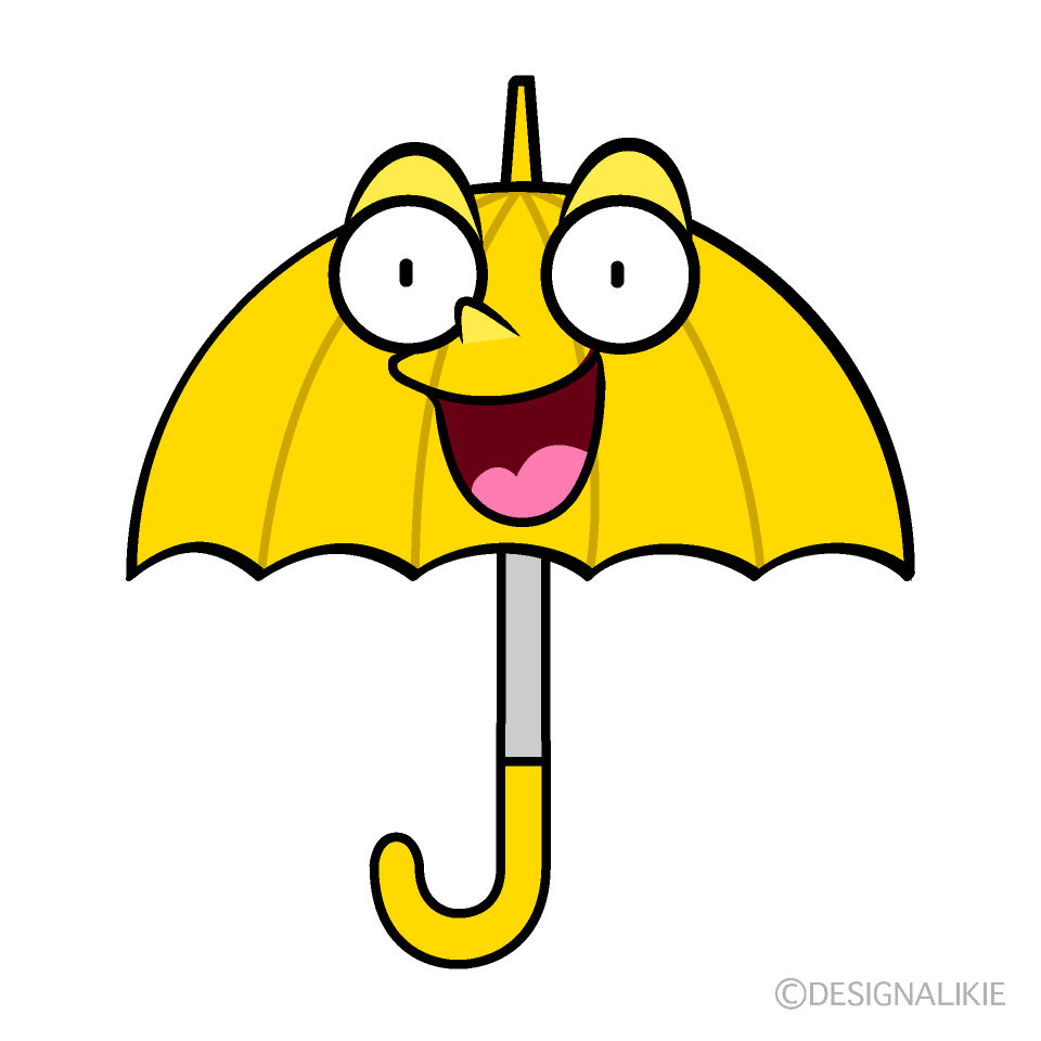 かわいい驚く傘イラスト