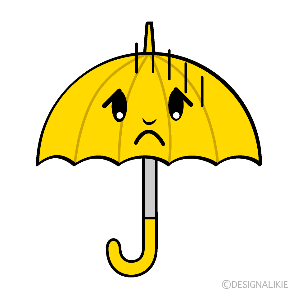 Cute Depressed Umbrella Clipart