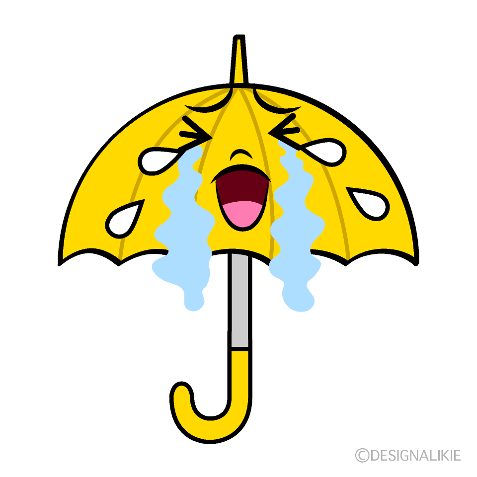 かわいい泣く傘イラスト