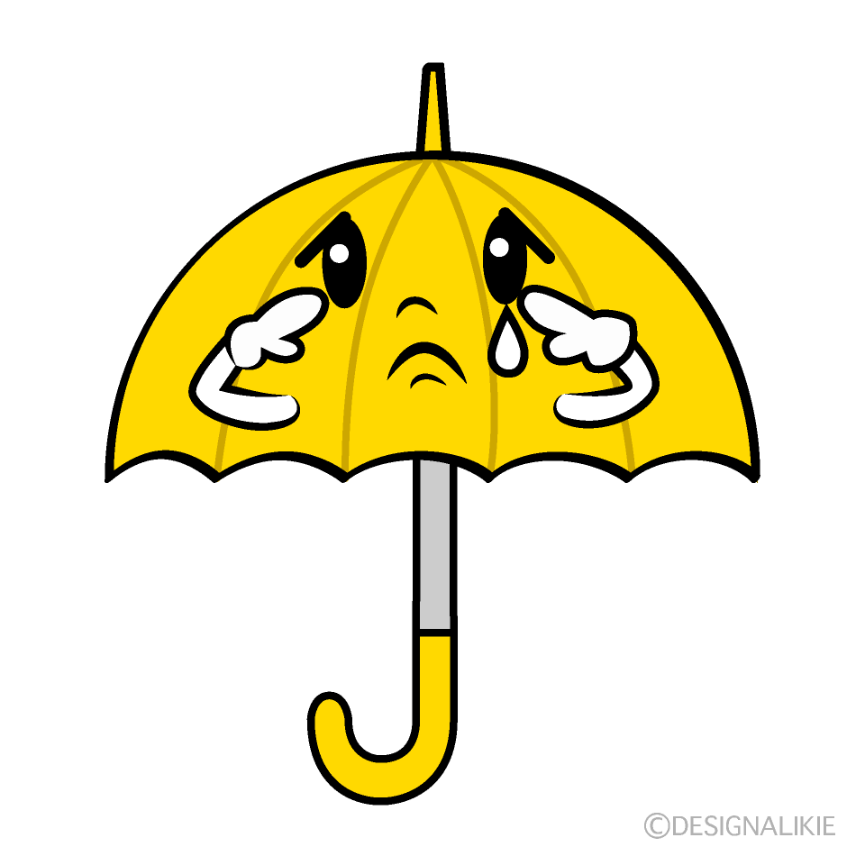 かわいい悲しい傘イラスト
