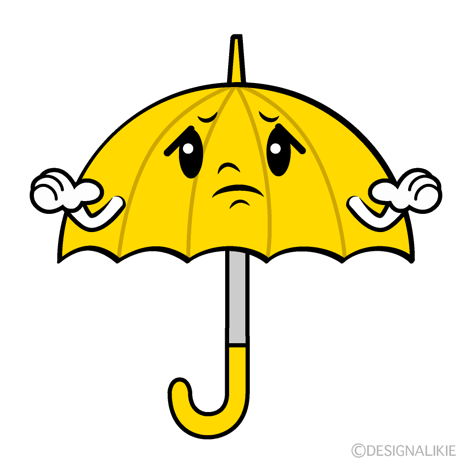 かわいい困る傘イラスト