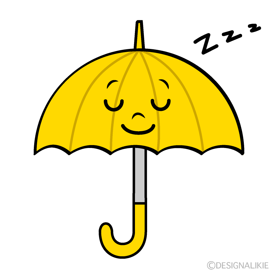 かわいい寝る傘イラスト