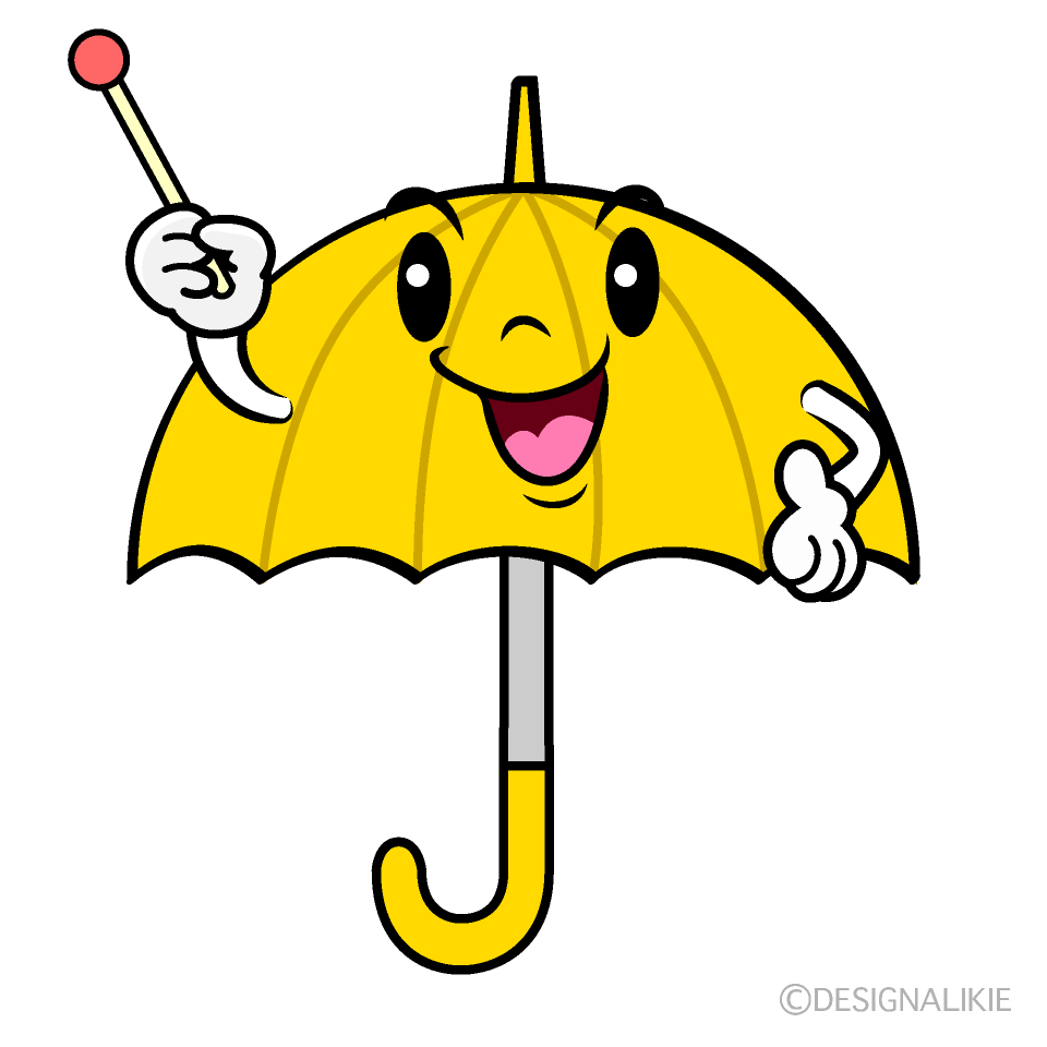 かわいい説明する傘イラスト