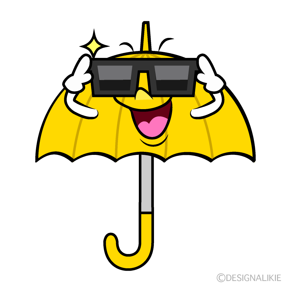 かわいいサングラスの傘イラスト