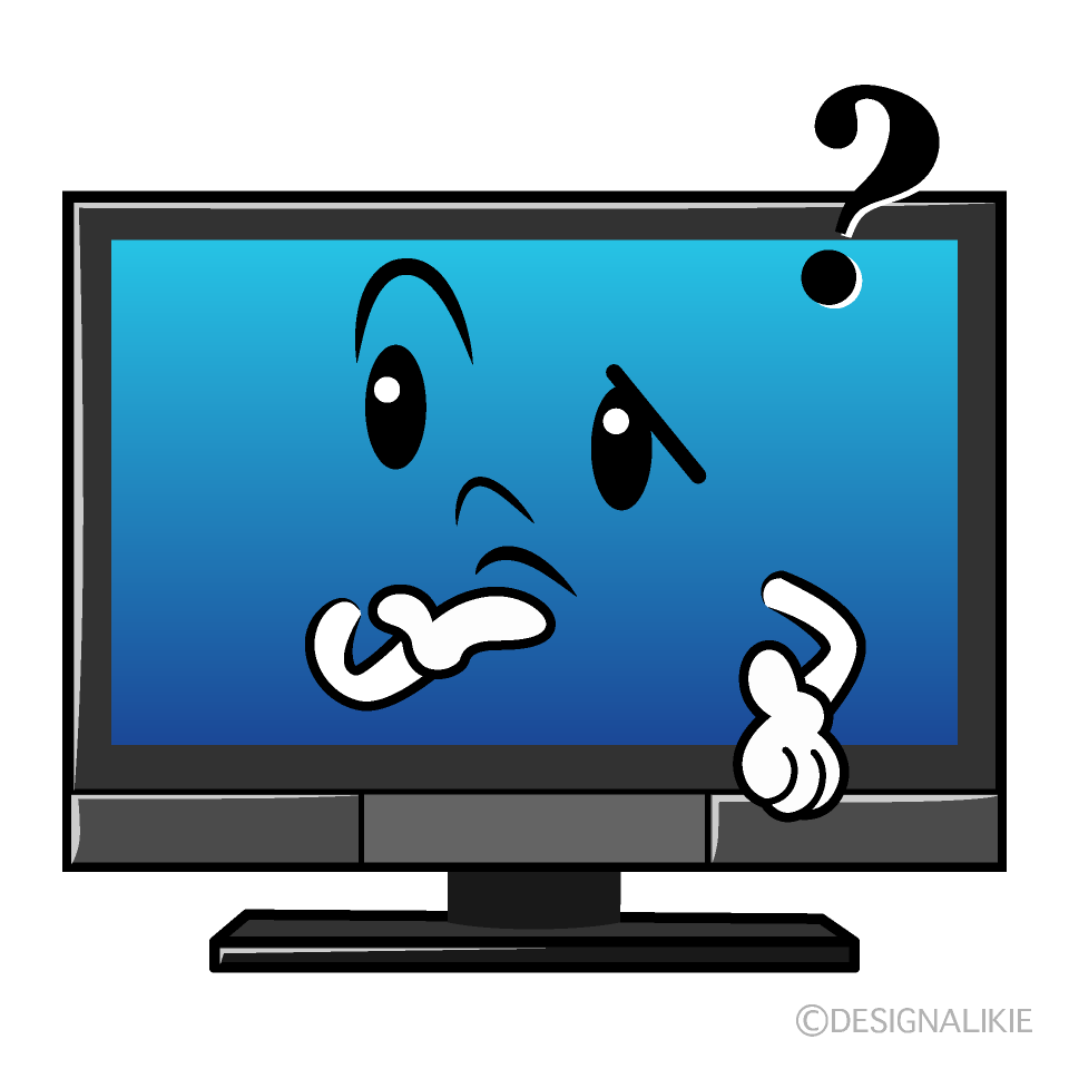 かわいい考えるテレビイラスト