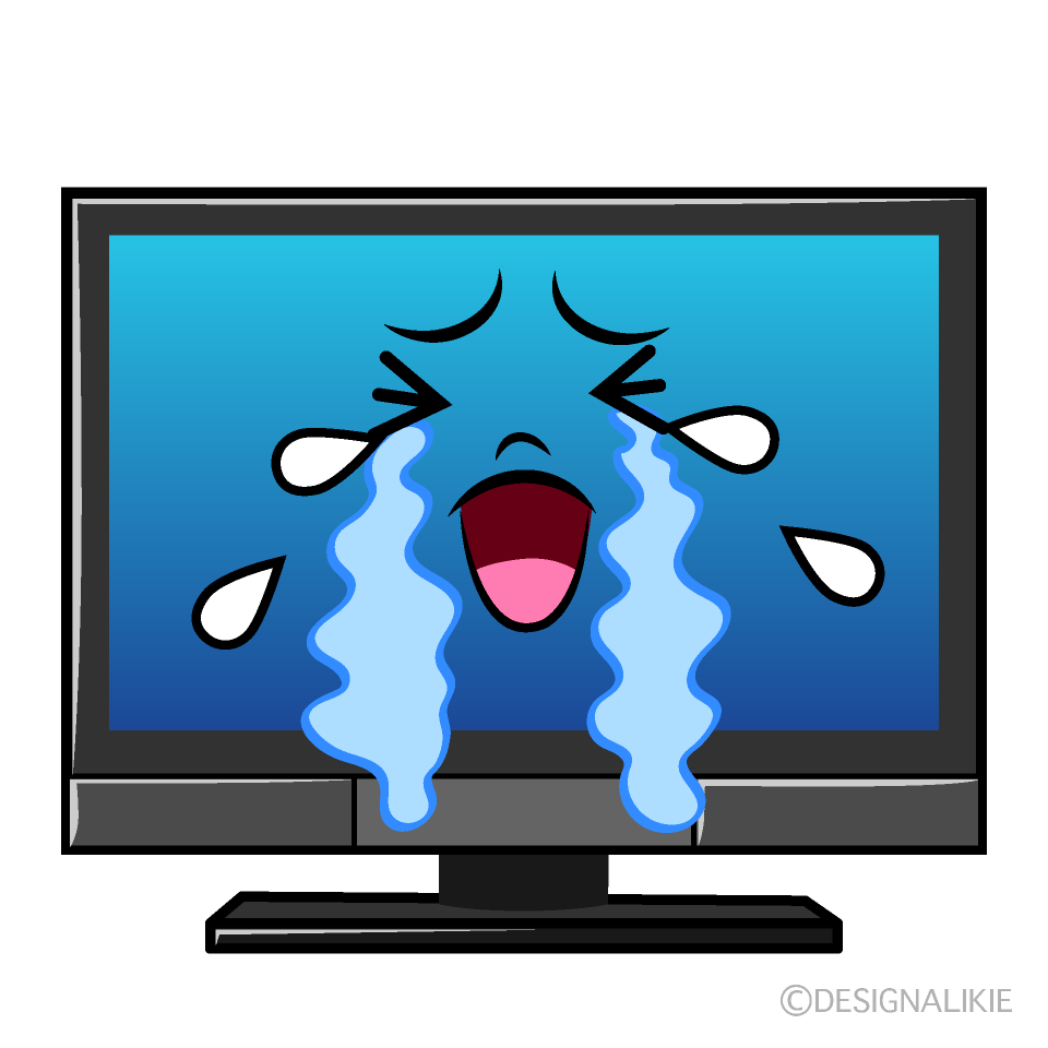 かわいい泣くテレビイラスト