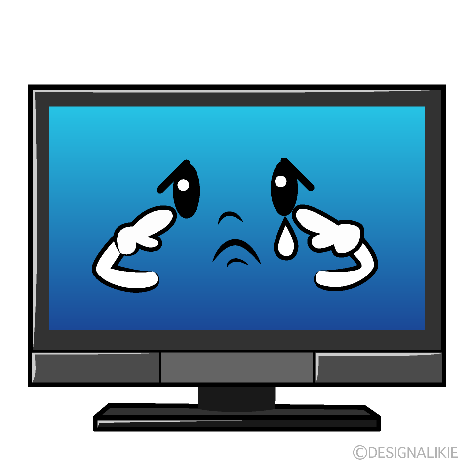 かわいい悲しいテレビイラスト