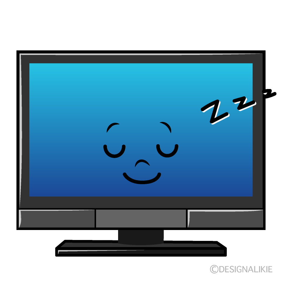 かわいい眠いテレビイラスト