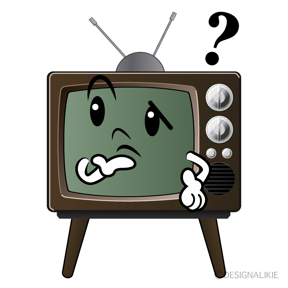 かわいい考える古いテレビイラスト