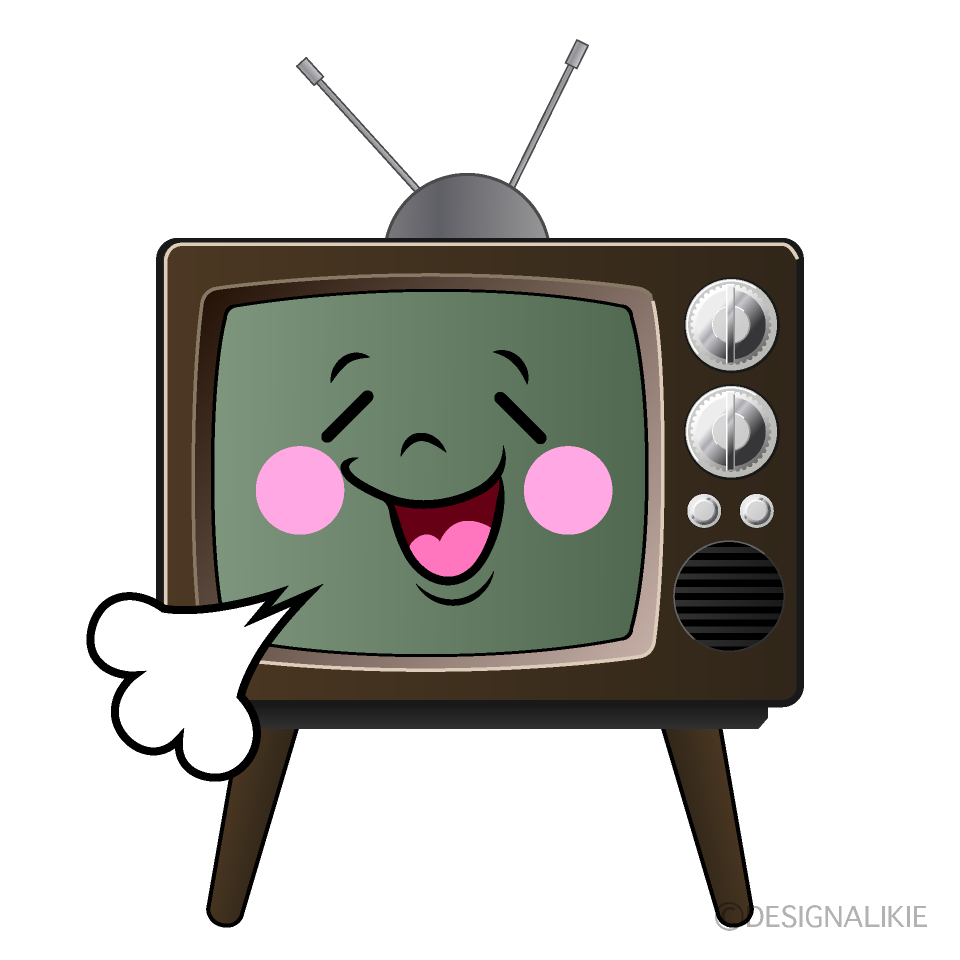 かわいいリラックスした古いテレビイラスト