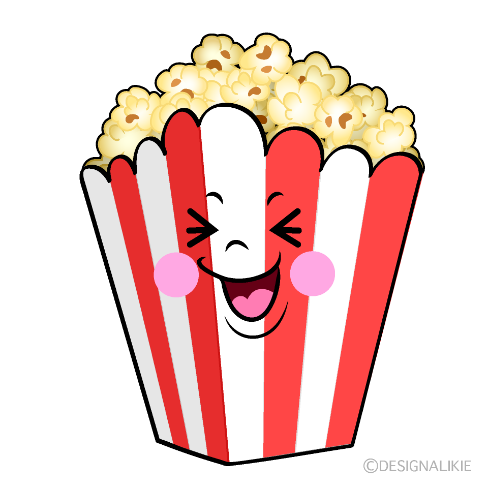 かわいい笑うポップコーンイラスト