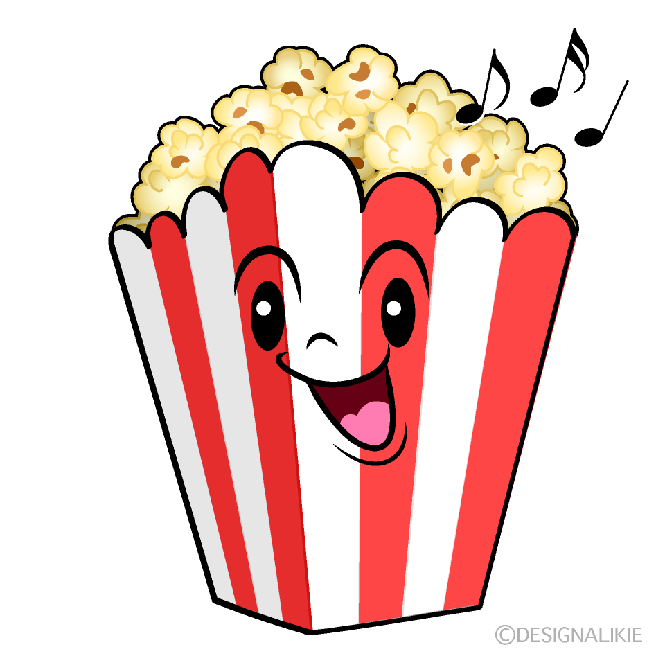 かわいい歌うポップコーンイラスト