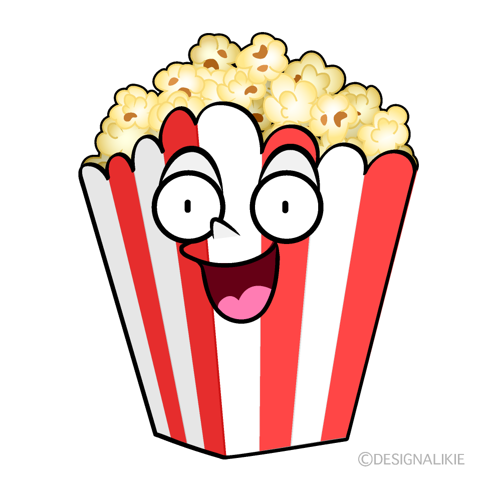 かわいい驚くポップコーンイラスト