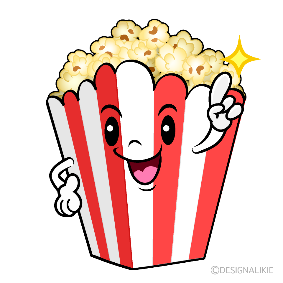 かわいい指差しポップコーンイラスト